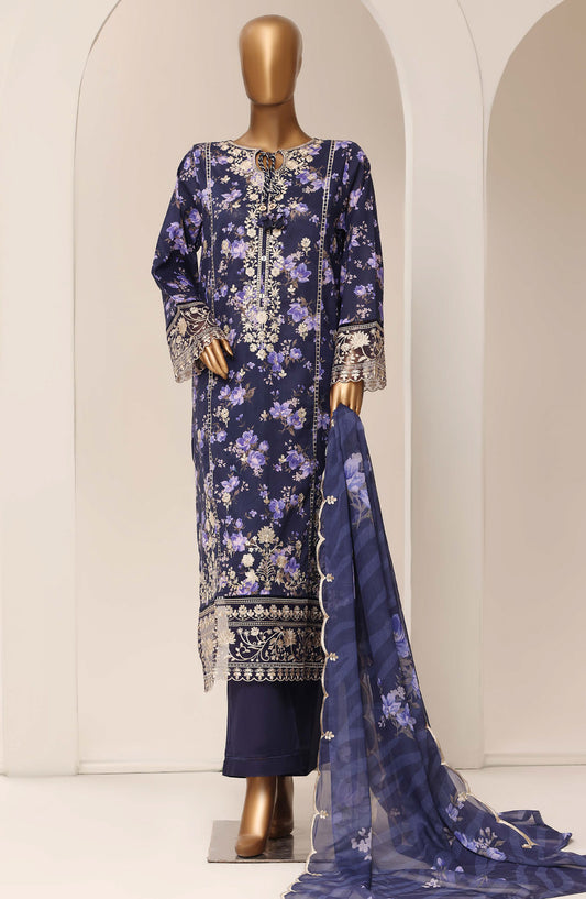 Sadabahar Signature Embroidered Stitched 3 Piece Suit - D-05 - SBD26XIT - Blue - Festive Collection