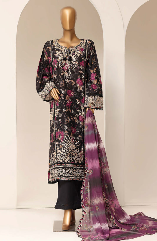 Sadabahar Signature Embroidered Stitched 3 Piece Suit - D-01 - SBD26XIT - Black - Festive Collection