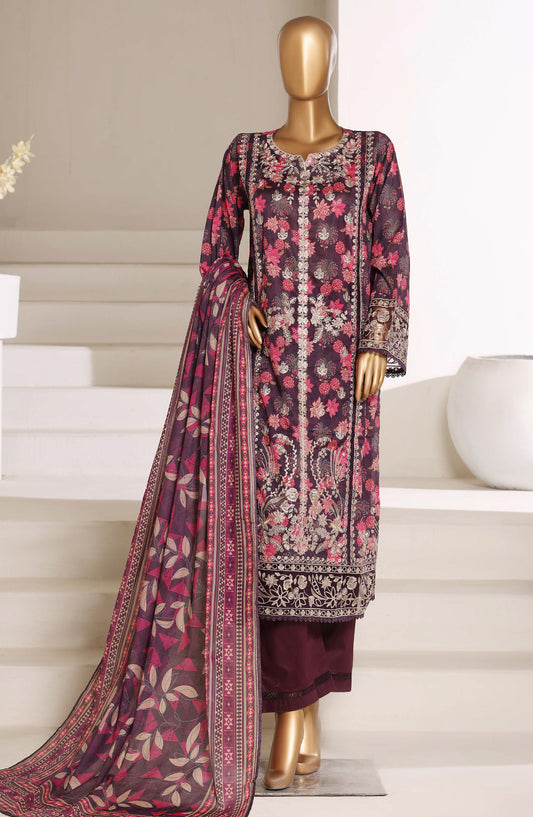 Sadabahar Signature Embroidered Lawn Stitched 3 Piece Suit - D-06 - SBD26SGN - Purple - Festive Collection