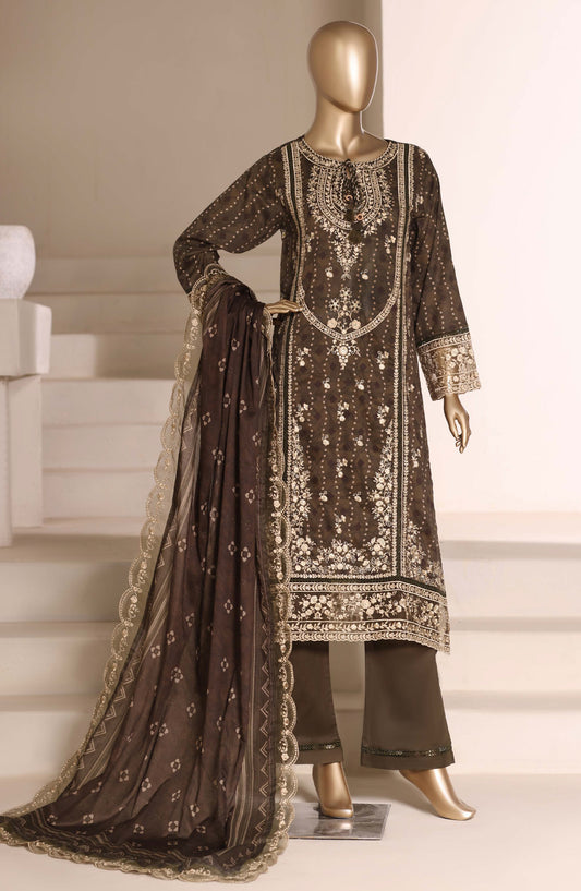 Sadabahar Signature Embroidered Stitched 3 Piece Suit - D-05 - SBD26NTR - Brown - Festive Collection