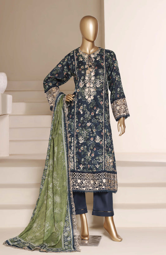 Sadabahar Signature Embroidered Stitched 3 Piece Suit - D-04 - SBD26NTR - Teal - Festive Collection