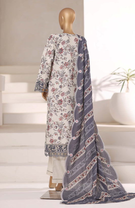 Sadabahar Signature Embroidered Khaddar Stitched 3 Piece Suit - Design-01 - SBD25SNA - Blue - Winter Collection