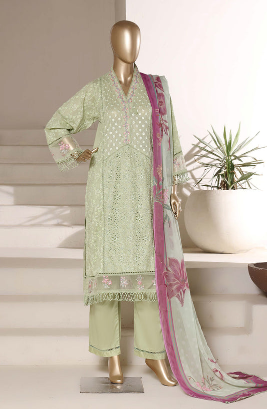 Sadabahar The Chikankari Edit Embroidered Stitched 3 Piece Suit - Design-05 - SBD26CHK - Green - Luxury Collection