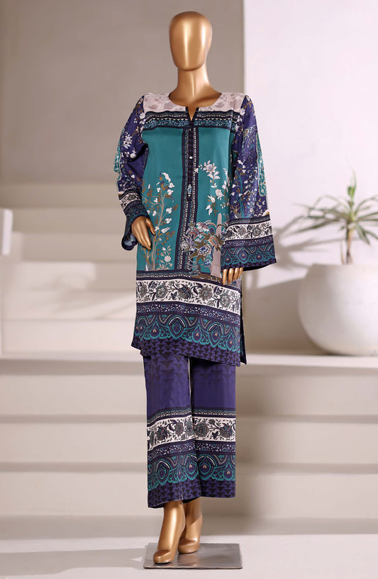 Sadabahar Printed Viscose Stitched 2 Piece Set - Design-04 - SBD25TVC - Blue - Casual Collection