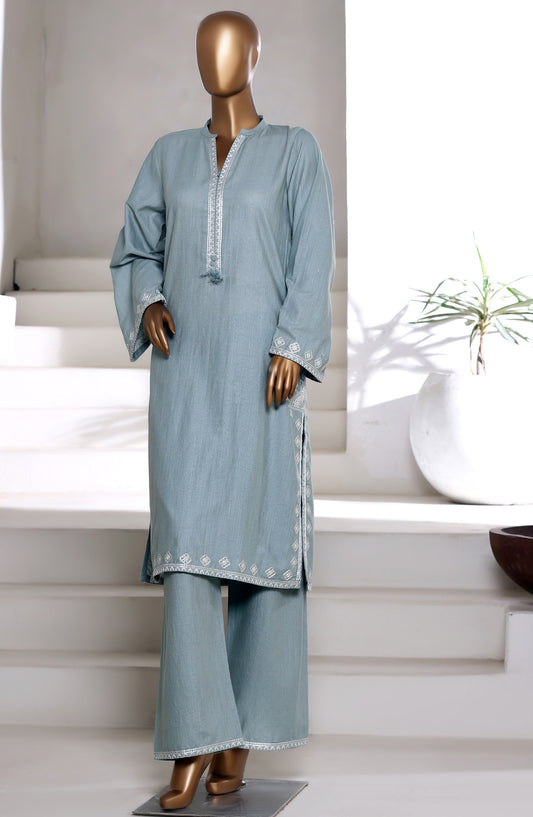 Sadabahar Vybe Premium Embroidered Winter Fabric Stitched 2 Piece Co ords - D-04 - SBD25WNF - Blue - Luxury Collection