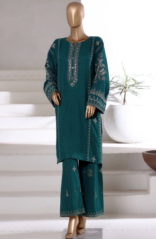 Sadabahar Vybe Premium Embroidered Winter Fabric Stitched 2 Piece Co ords - D-01 - SBD25WNF - Green - Luxury Collection