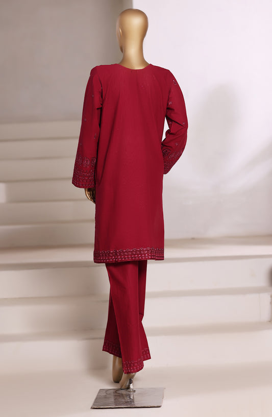 Sadabahar Vybe Embroidered Cotton Stitched 2 Co ord Set - Design-01 - SBD25BEC - Red - Casual Collection