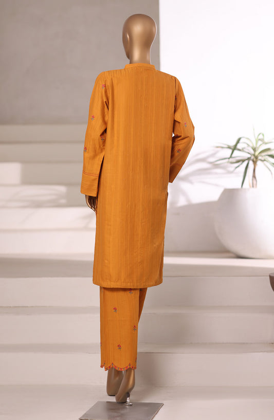 Sadabahar Vybe Embroidered Jacquard Stitched 2 Piece Co ord Set - Design-04 - SBD25JCQ - Mustard - Casual Collection