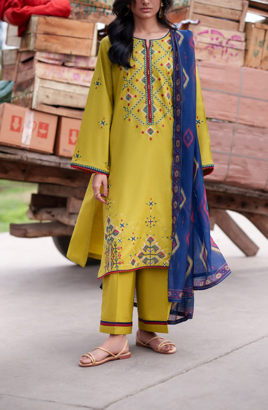 Safarnama by Casual Lite Embroidered Cotton Lawn Stitched 3 Piece Suit - Orla Bloom - CL26SFR - Dhani - Summer Collection