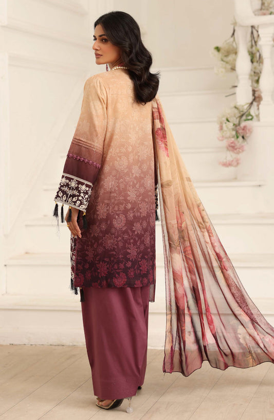 Safoora by Johra Embroidered Lawn Unstitched 3 Piece Suit - JH-973 - JH25SFA - Purple - Summer Collection