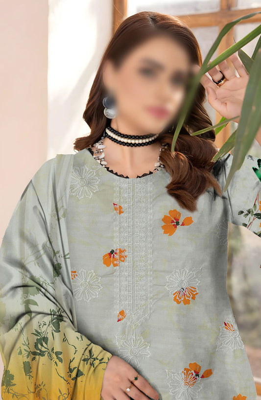 Sahil Embroidered Lawn Unstitched 3 Piece Suit - Design-02 - AK25SHL3 - Green - Summer Collection