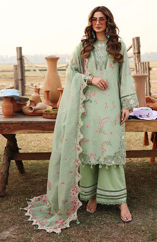 Sardinia Festive Embroidered Lawn Unstitched 3 Piece Suit - 1603-A WILLOW - SRD26FS - Green - Spring Summer Collection