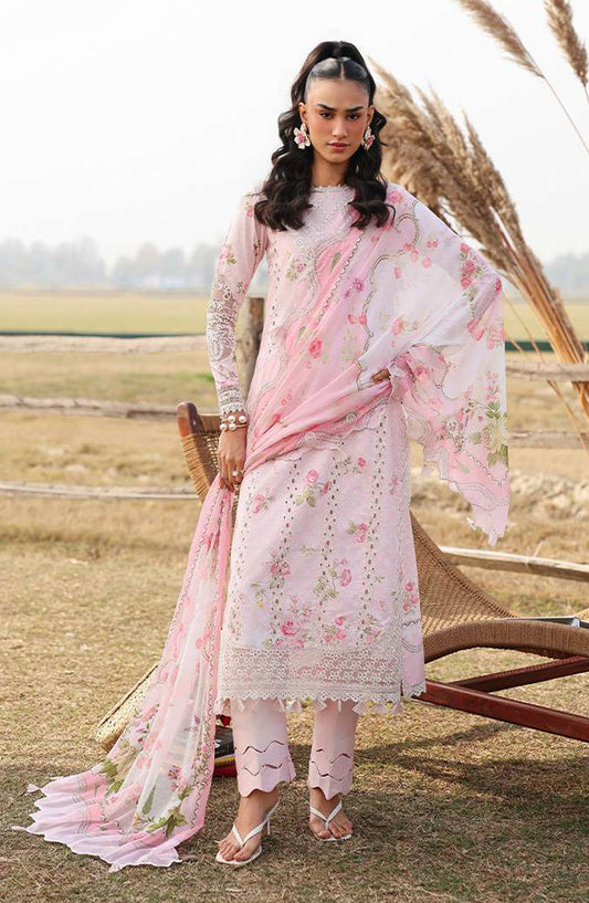 Sardinia Festive Embroidered Lawn Unstitched 3 Piece Suit - 1601-A ROSE - SRD26FS - Pink - Spring Summer Collection