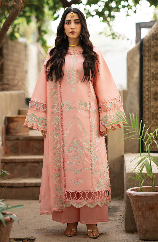 Satrangi by Mahnur Embroidered Lawn Unstitched 3 Piece Suit - S-05 - MH26ST - Pink - Summer Collection
