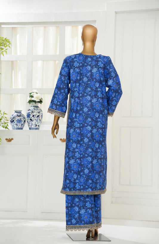 Sehar Zaira by Amna Khadija Printed & Embroidered Cotton Cambric Stitched Co ord Sets - SZCS-02 - AM25ZAI - Blue - Luxury Collection