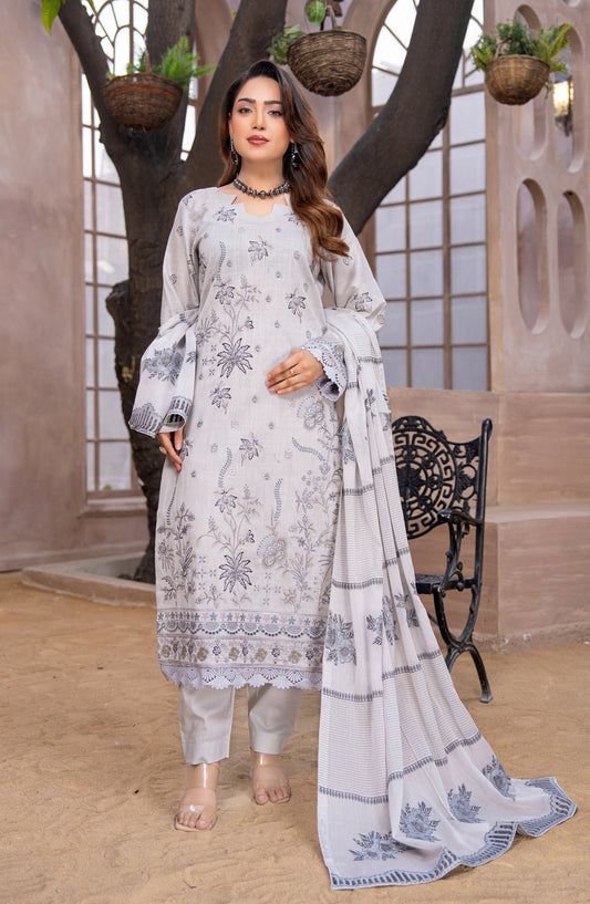Sehar by Riaz Arts Embroidered Lawn Unstitched 3 Piece Suit - D-02 - RA26SHR - Blue - Summer Collection