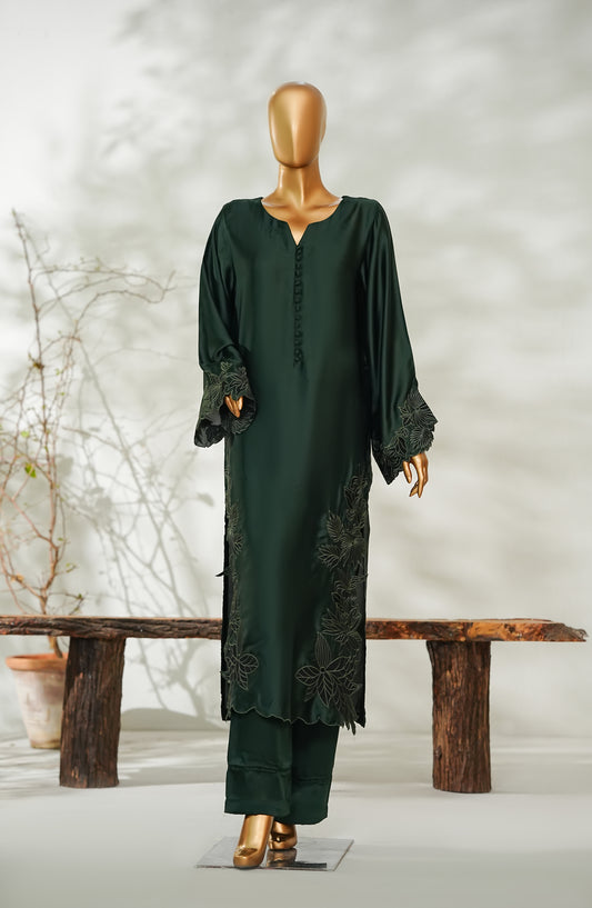 Serein Luxe Silk by Amna Khadija Embroidered Silk Stitched 2 Piece Suit - SLS-06 - AM26SRN - Green - Exclusive Collection