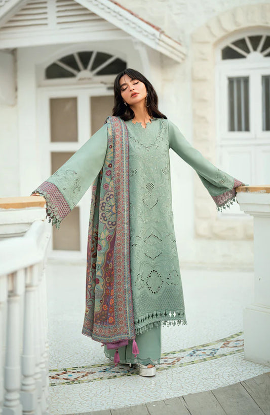Serenity by Florent Luxury Embroidered Karandi Unstitched 3 Piece Suit - FNS-08A - FL25SRN - Green - Winter Collection