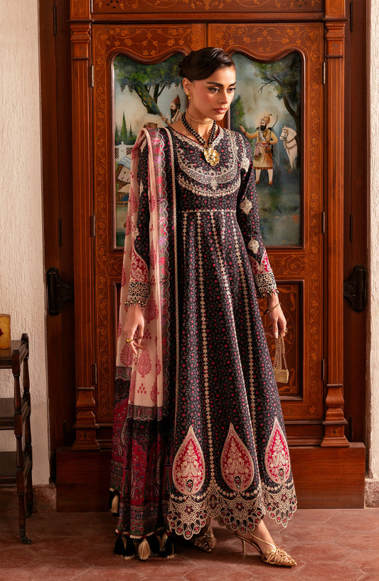 Shahkaar by Jazmin Luxury Embroidered Lawn Unstitched 3 Piece Suit - D-09 - JZ26SH - Blue - Eid Collection