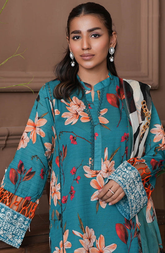 Shahzeen by Johra Embroidered Chikankari Lawn Unstitched 3 Piece Suit - JH-846 - JH25SHZ - Blue - Summer Collection