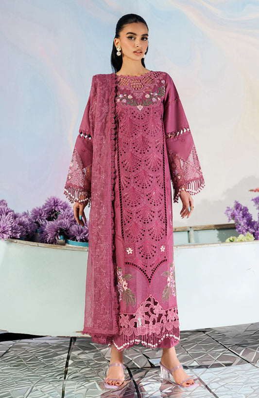 Shangrila by Parishay Embroidered Lawn Unstitched 3 Piece Suit - ANG-04 - PS26ANG - Pink - Summer Collection