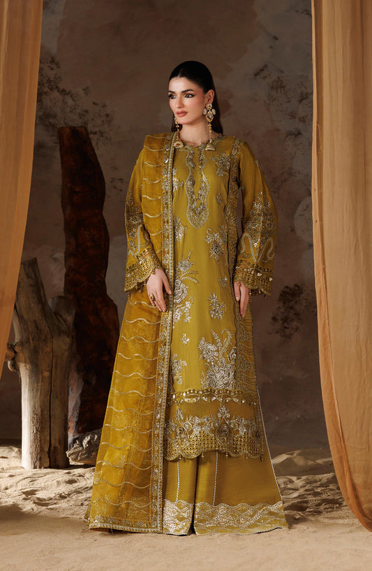 Shehnai by Ramsha Embroidered Raw Silk Unstitched 3 Piece Suit - SS-204 - RM26SHN - Dhani - Festive Collection