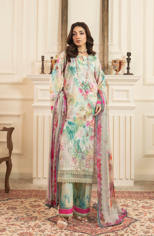 Siran by Sanam Saeed Embroidered Lawn Unstitched 3 Piece Suit - D-03 - SS26SRN - Multi - Summer Collection