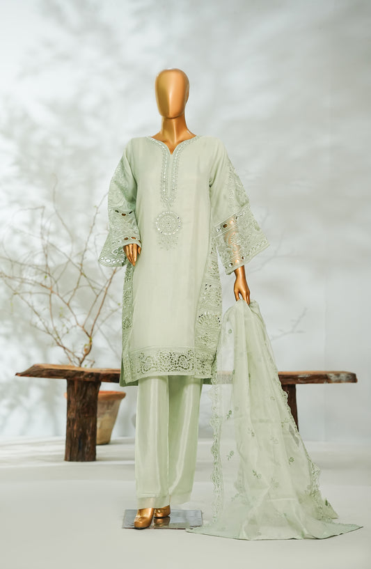 Sitara Boutique by Amna Khadija Printed Organza Net Stitched 3 Piece Suit - AKSB-05 - AM26KSB - Green - Festive Collection