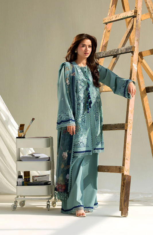 Sobia Nazir Vital Embroidered Lawn Unstitched 3 Piece Suit - 12B - SBN26VT - Green - Summer Collection