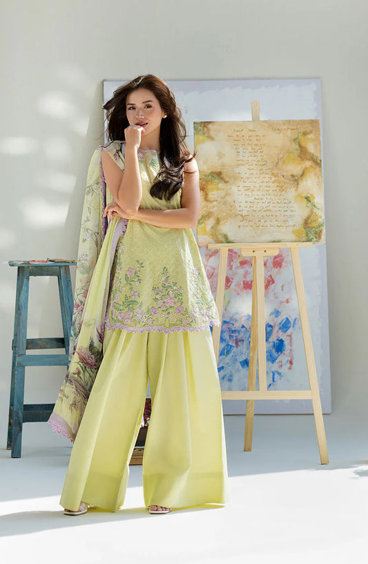 Sobia Nazir Vital Embroidered Lawn Unstitched 3 Piece Suit - 11A - SBN26VT - Yellow - Summer Collection