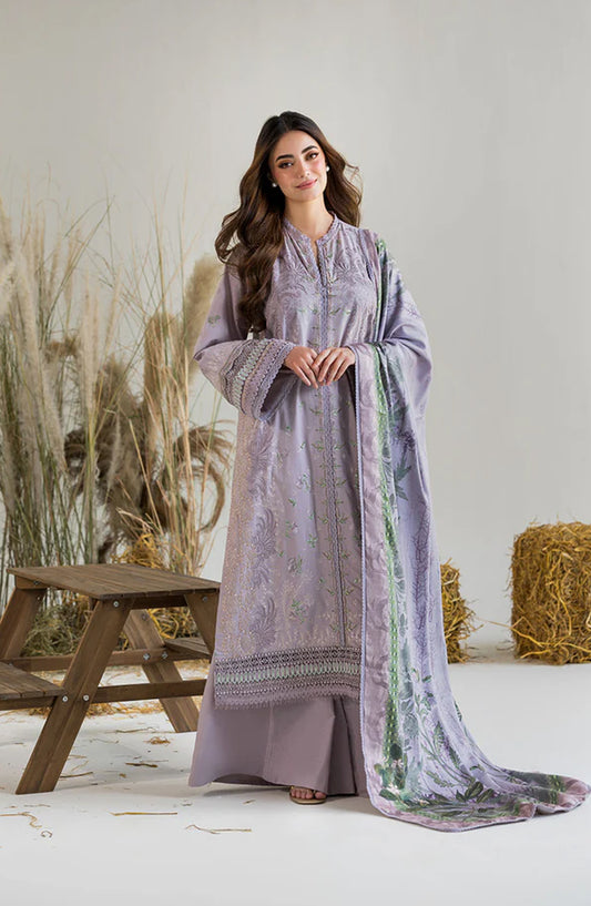 Sobia Nazir Embroidered Khaddar Unstitched 3 Piece Suit - Design-7B - SN25WN - Purple - Winter Collection