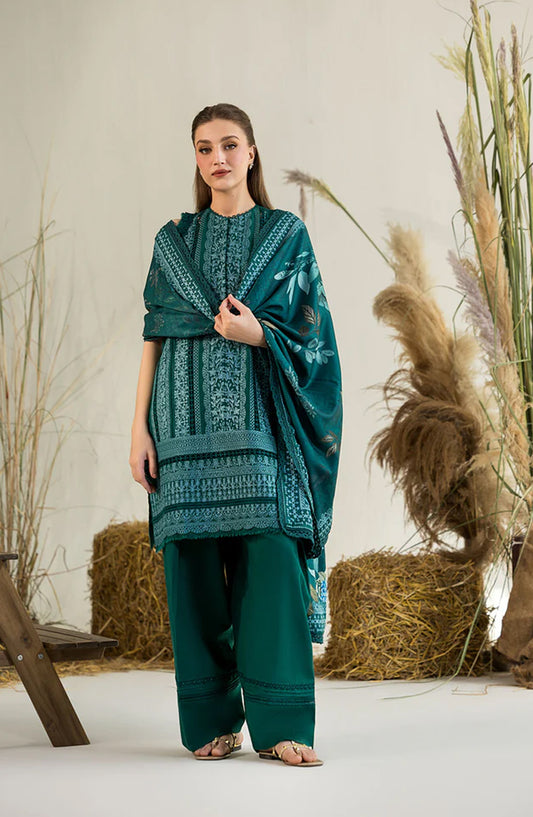 Sobia Nazir Embroidered Karandi Unstitched 3 Piece Suit - Design-4A - SN25WN - Green - Winter Collection