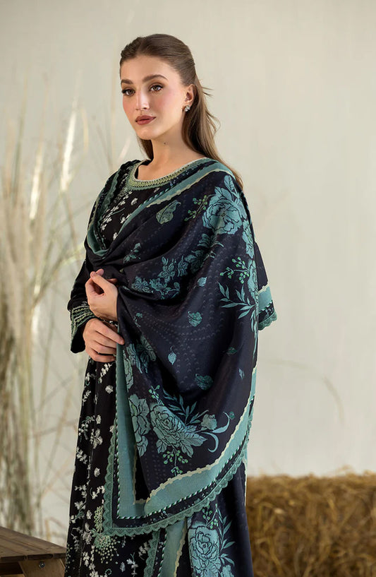 Sobia Nazir Embroidered Karandi Unstitched 3 Piece Suit - Design-2A - SN25WN - Black - Winter Collection