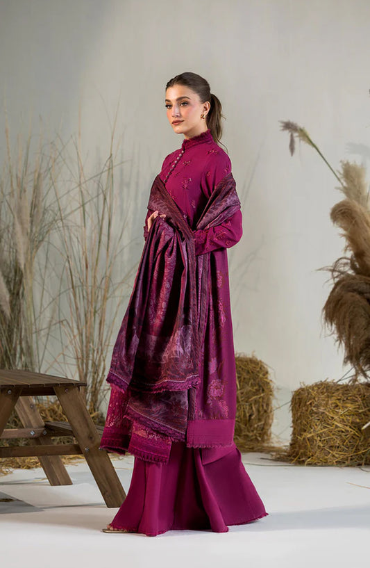 Sobia Nazir Embroidered Karandi Unstitched 3 Piece Suit - Design-1A - SN25WN - Pink - Winter Collection