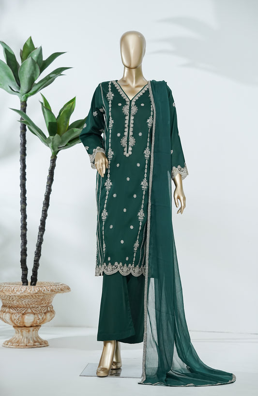 Soblue Love by Amna Khadija Embroidered Lawn Stitched 3 Piece Suit - AKSL-05 - AM26SOB - Green - Eid Festive Collection