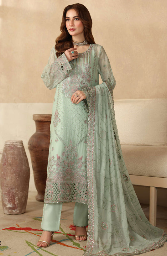 Sonehri by Ramsha Embroidered Chiffon Unstitched 3 Piece Suit - BB-205 - RM25SOHN - Green - Formals Collection
