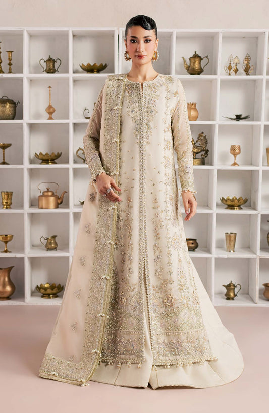 Sorelle by Aylin Luxury Embroidered Organza Unstitched 3 Piece Suit - D-08 Ivana - AYL26SOR - Light Fawn - Festive Collection