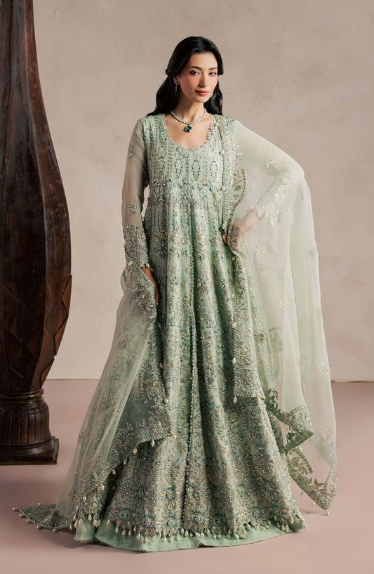 Sorelle by Aylin Luxury Embroidered Organza Unstitched 3 Piece Suit - D-05 Celine - AYL26SOR - Green - Festive Collection