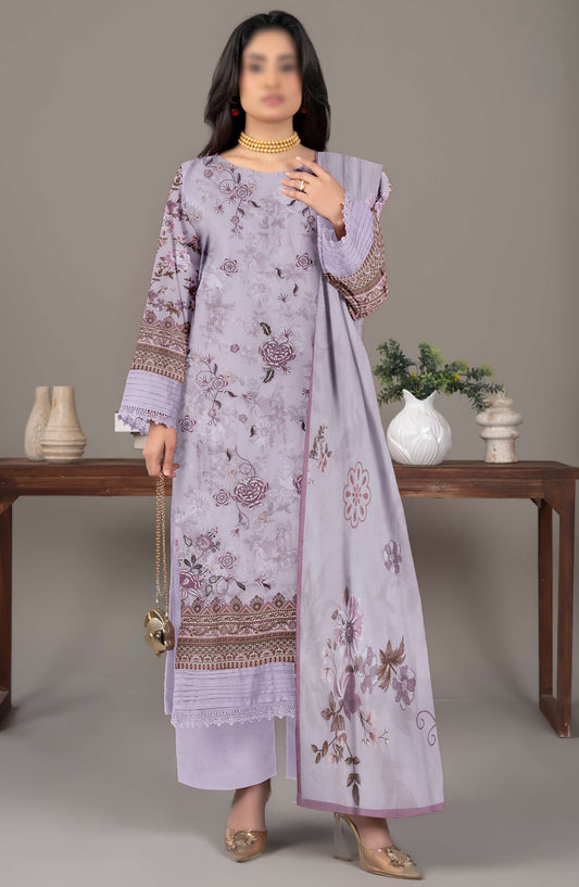 Spehora by Al Karim Embroidered Lawn Unstitched 3 Piece Suit - D-02 - AK26SPR - Purple - Summer Collection