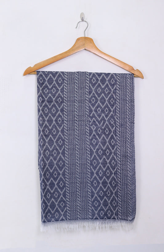 Amna Khadija Premium Twill Jacquard Stole Design-14 - AM25OLT - Blue - Summer Collection