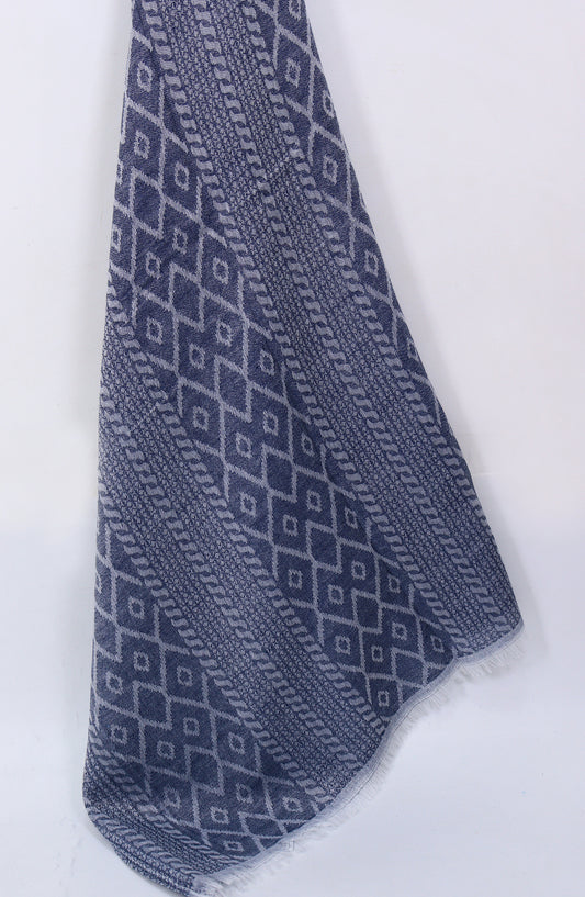 Amna Khadija Premium Twill Jacquard Stole Design-14 - AM25OLT - Blue - Summer Collection