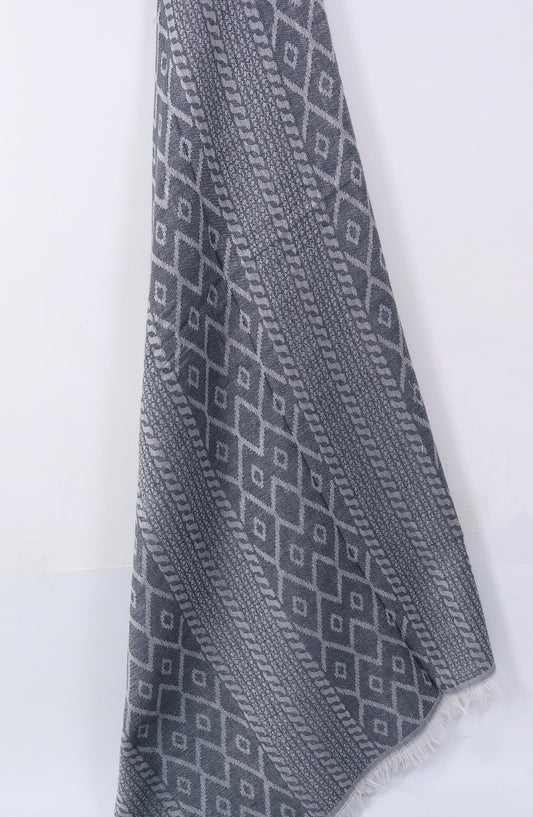 Amna Khadija Premium Twill Jacquard Stole Design-16 - AM25OLT - Grey - Summer Collection
