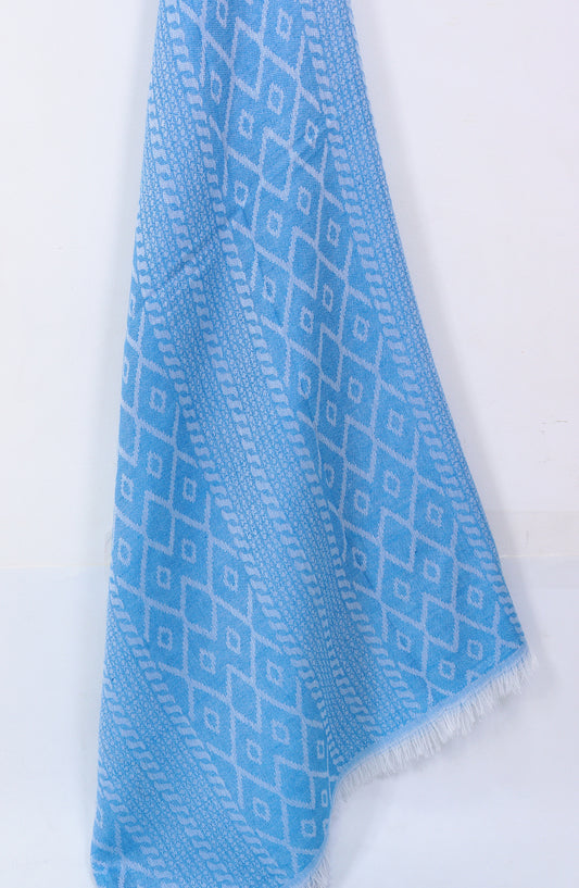 Amna Khadija Premium Twill Jacquard Stole Design-18 - AM25OLT - Blue - Summer Collection