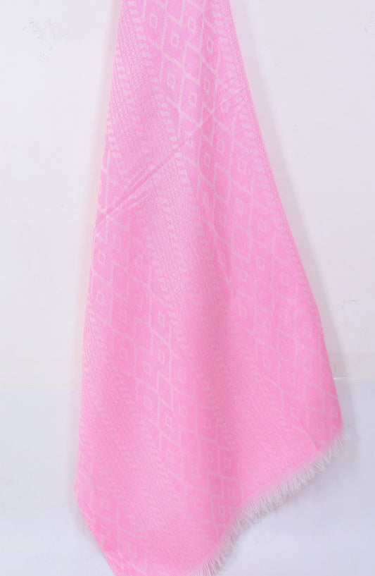 Amna Khadija Premium Twill Jacquard Stole Design-19 - AM25OLT - Pink - Summer Collection