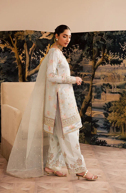 Suave by Emaan Adeel Embroidered Organza Unstitched 3 Piece Suit - ELAIN - ED25SVF - Blue - Festive Collection