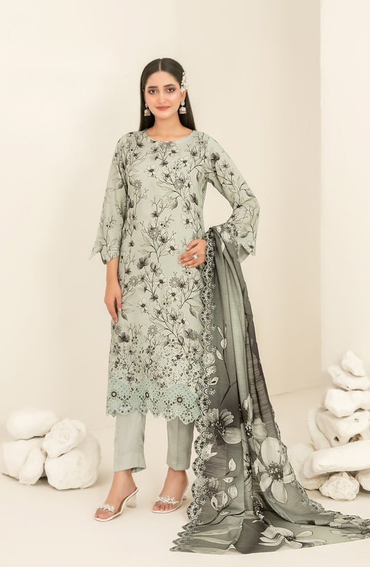 Suhana by Tawakkal Fabrics Embroidered Viscose Unstitched 3 Piece Suit - D-4896 - TF25SUHN - Green - Winter Collection