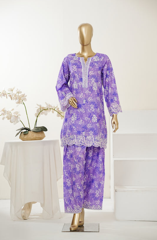 Summer Essentials by Amna Khadija Embroidered Lawn Stitched 2 Piece Suit - AKSE-02 - AM26SRESN - Purple - Summer Collection