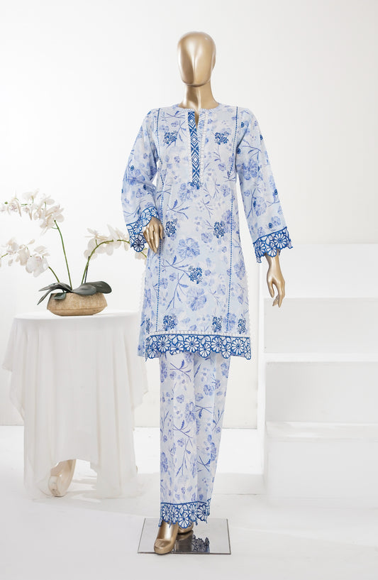Summer Essentials by Amna Khadija Embroidered Lawn Stitched 2 Piece Suit - AKSE-07 - AM26SRESN - Sky Blue - Summer Collection
