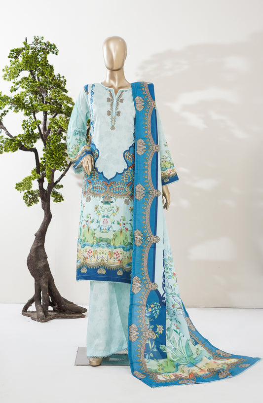 Summer Lines by Amna Khadija Printed Lawn Stitched 3 Piece Suit - AKSL-04 - AM26SMLN - Ferozi - Summer Collection
