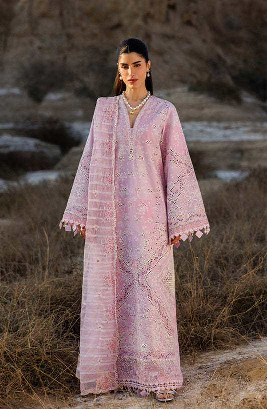 Sunlit Groove by Emaan Adeel Embroidered Lawn Unstitched 3 Piece Suit - SUMMER SORBET - ED26SNG - Pink - Summer Collection